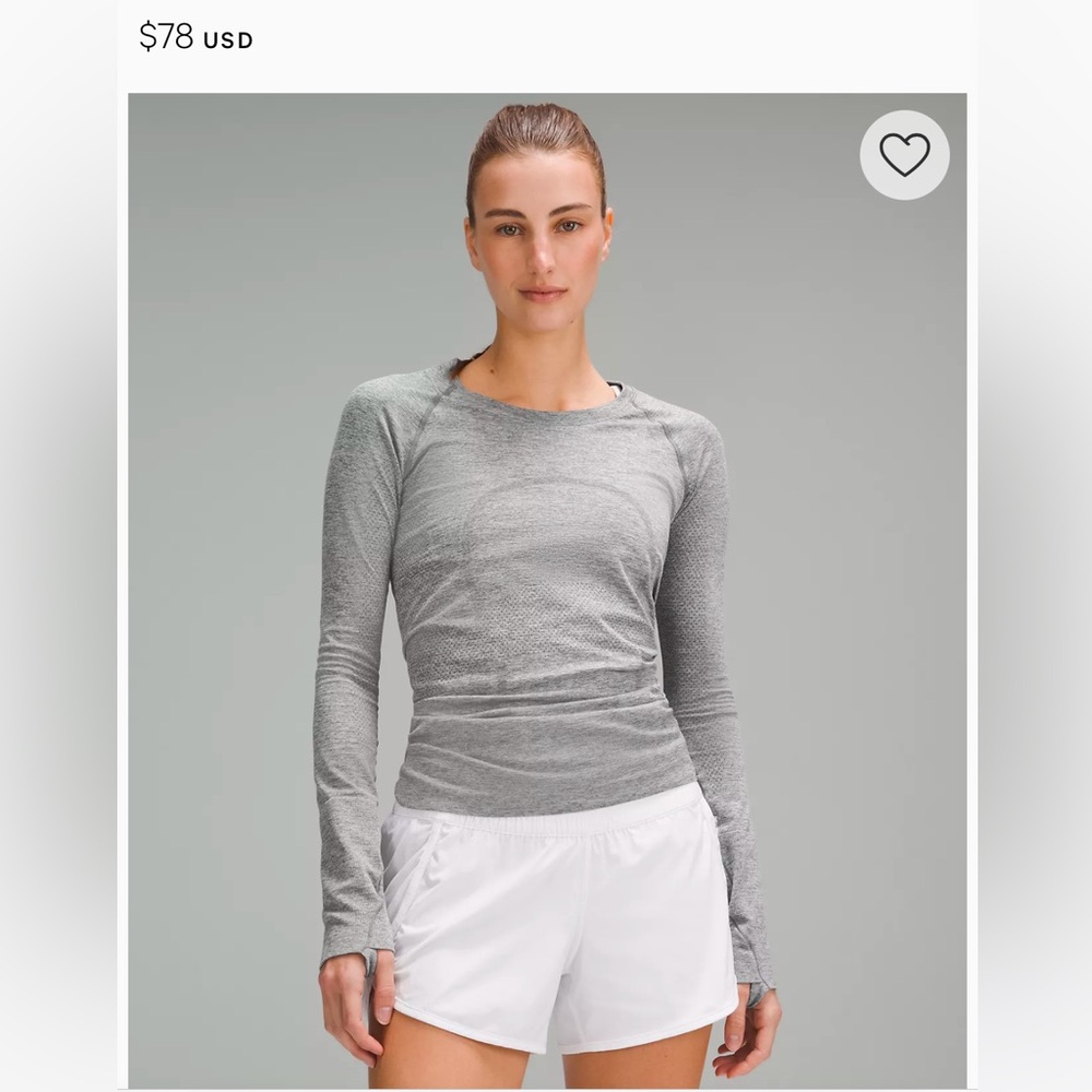 Lululemon Swiftly Tech long sleeve top. Grey size 6